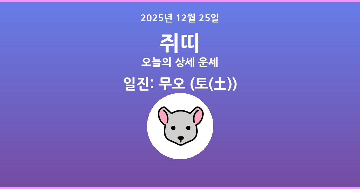 🐭 오늘의 쥐띠 운세 - 2025년 12월 25일