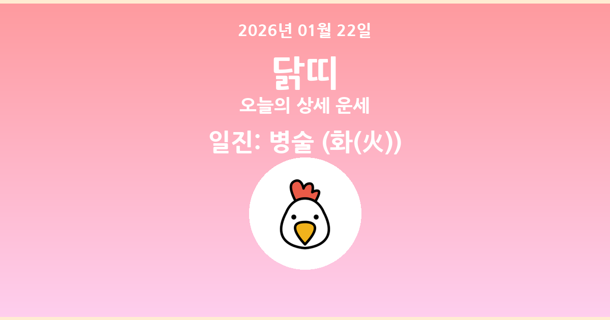 🐔 오늘의 닭띠 운세 - 2026년 01월 22일