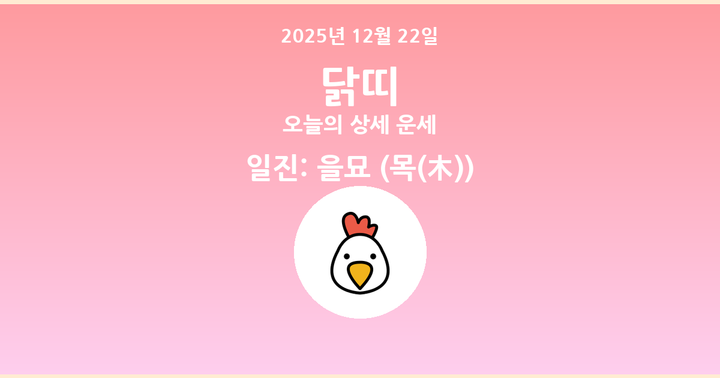 오늘의 운세 2025년 12월 22일 닭띠