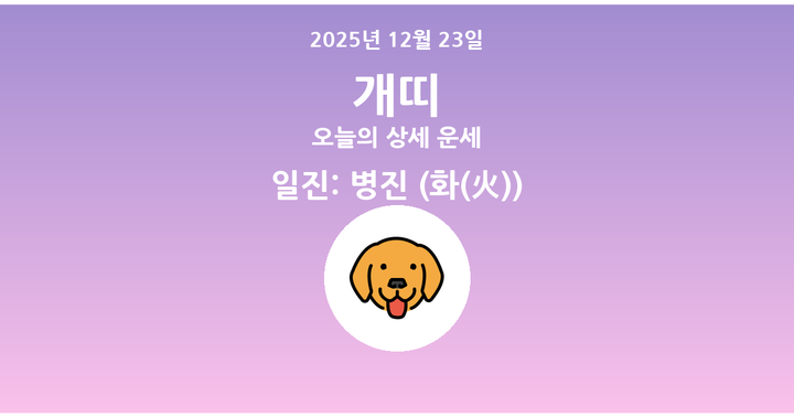 오늘의 운세 2025년 12월 23일 개띠